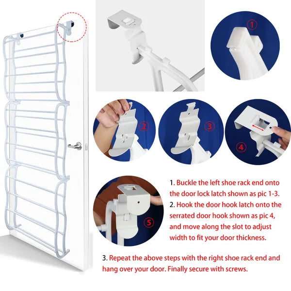 [vendor] 36 Pairs Over-The-Door Shoe Rack 12 Layers Wall Hanging