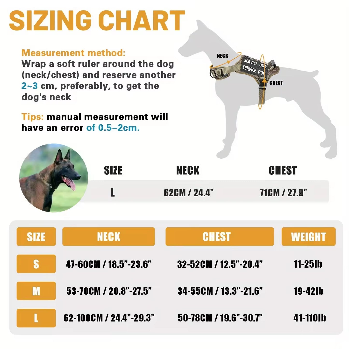 [vendor] Tactical Service Dog Harness With Handle, No-Pull Adjustable
