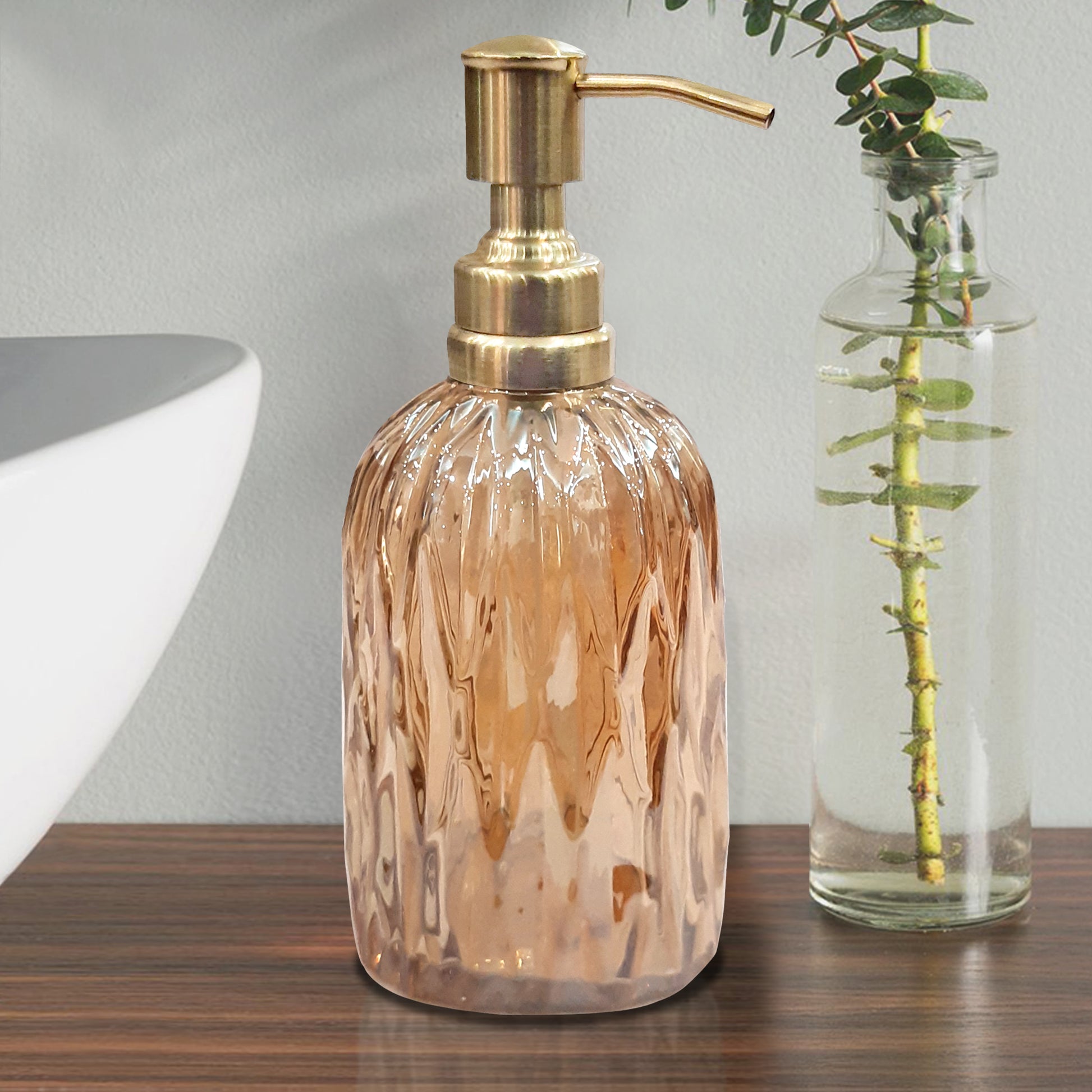 [vendor] Glass Liquid Soap Dispenser Pump Bottle Bathroom Vanity
