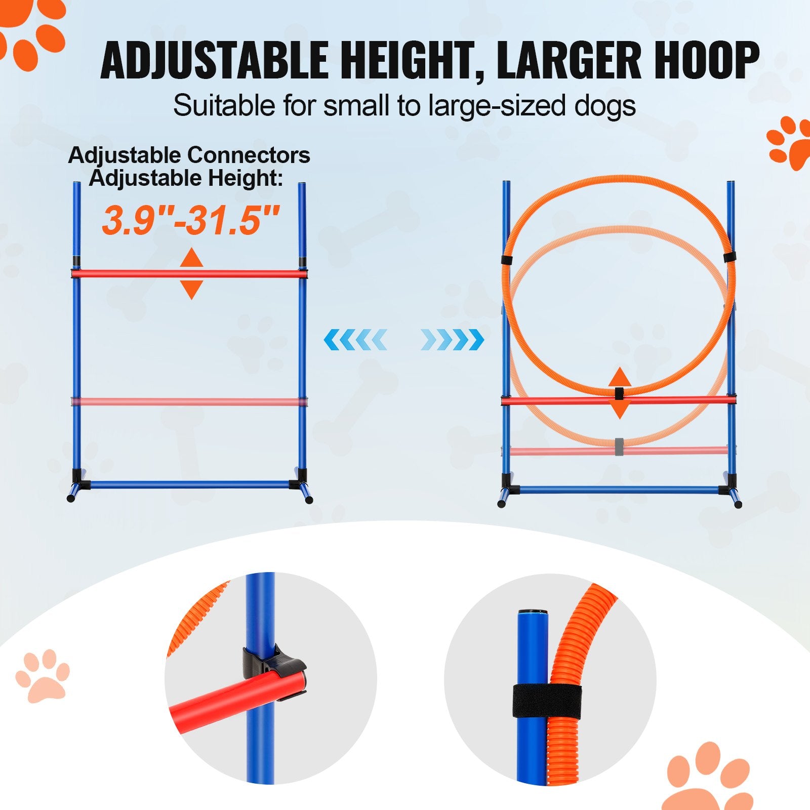 [vendor] Dog Agility Training Equipment, 4 PCS Set - Adjustable High