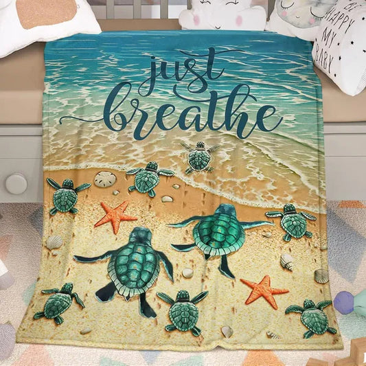 [vendor] Sea Turtle Flannal Throw Blanket For Teens Boys Men Many