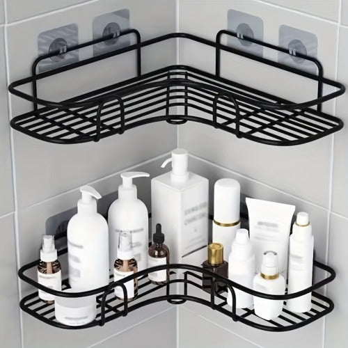 [vendor] 1pc Wall Mounted Bathroom Shelf, Shower Caddy Rack, No