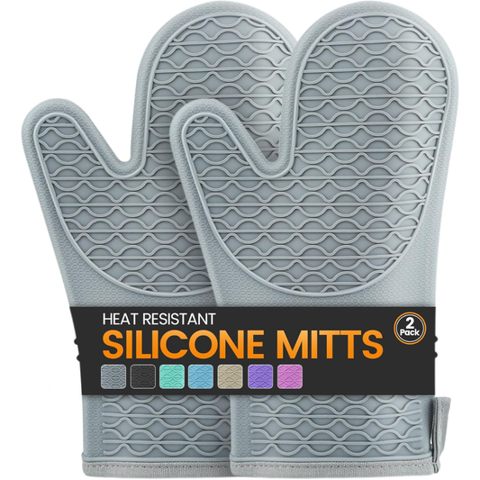 [vendor] Silicone Oven Mitts, Heat Resistant 2PCS Oven Mitts With