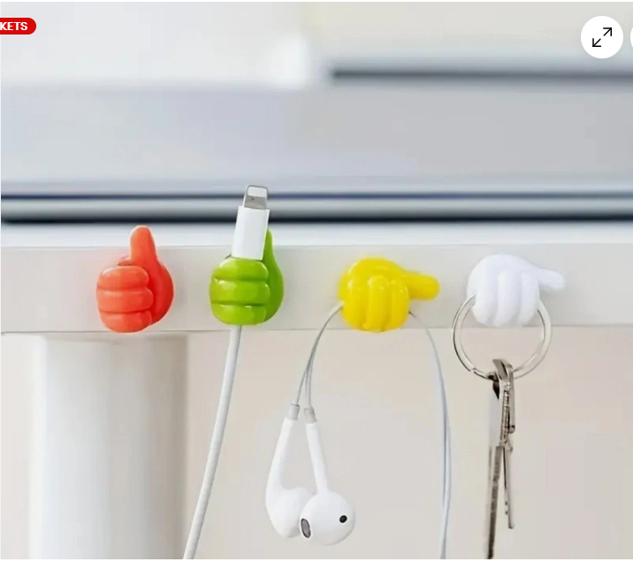 [vendor] 10Pcs Thumb Shape Key Hooks Multifunctional Clip Holder