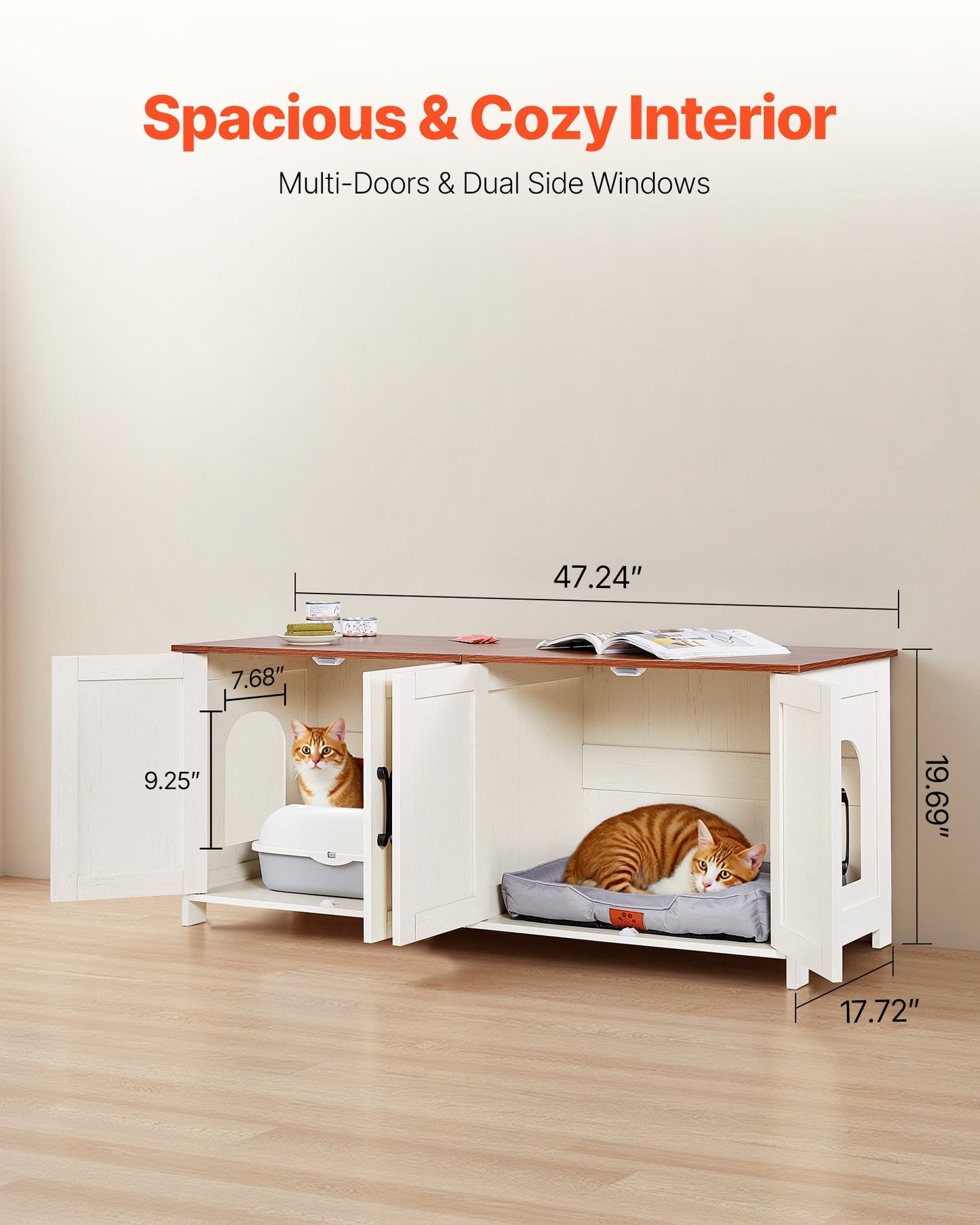 [vendor] Cat Litter Box Enclosure For Multi Cats, 47.2 In Hidden Litter Box