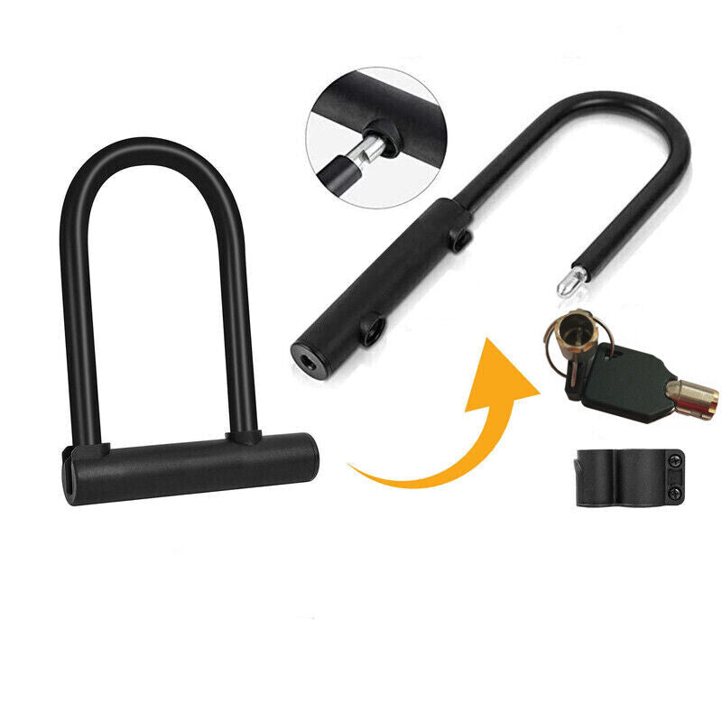 [vendor] U Shaped Bike Lock Plum Pin W Two Keys Heavy Duty Cable