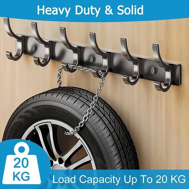 [vendor] 12 Hooks Aluminum Key Coat Clothes Door Holder Rack Hook