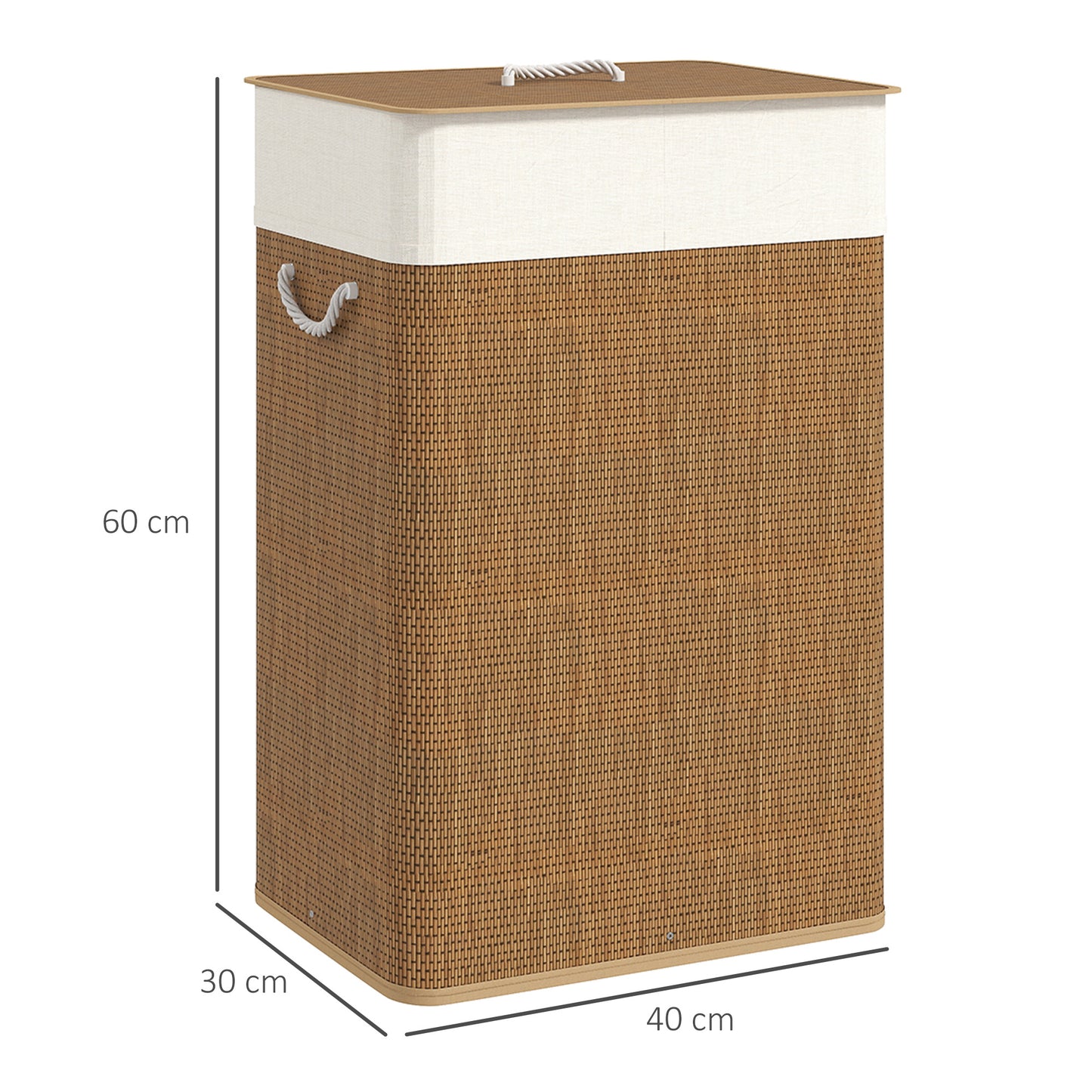 [vendor] Bamboo Laundry Basket With Lid, 72L Laundry Hamper With