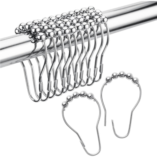 [vendor] Set Of 12 Shower Curtain Hooks Rings,Decorative Rust
