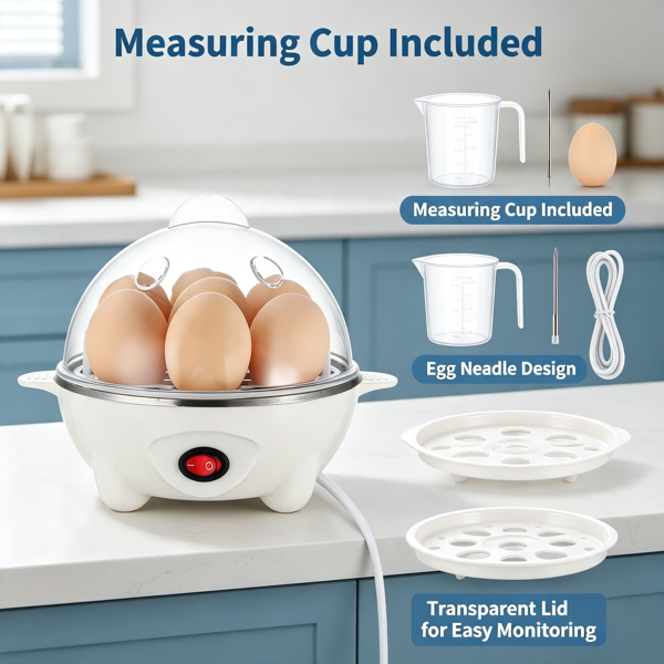 [vendor] Electric Egg Cooker, 7 Egg Capacity Multi Function Egg