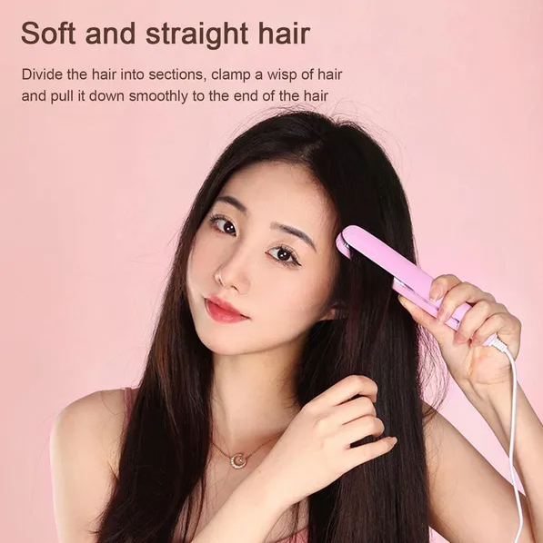 [vendor] Mini Portable Hair Iron Hair Straightener Curler