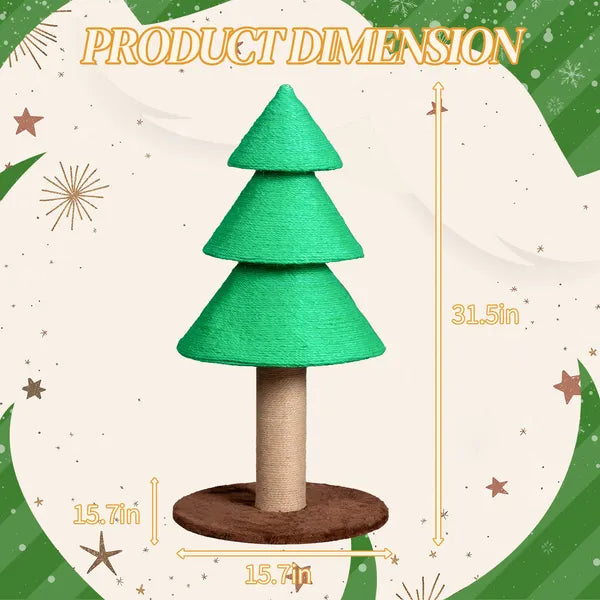 [vendor] 31.5in Christmas Tree Cat Scratcher, Cat Scratching Post For