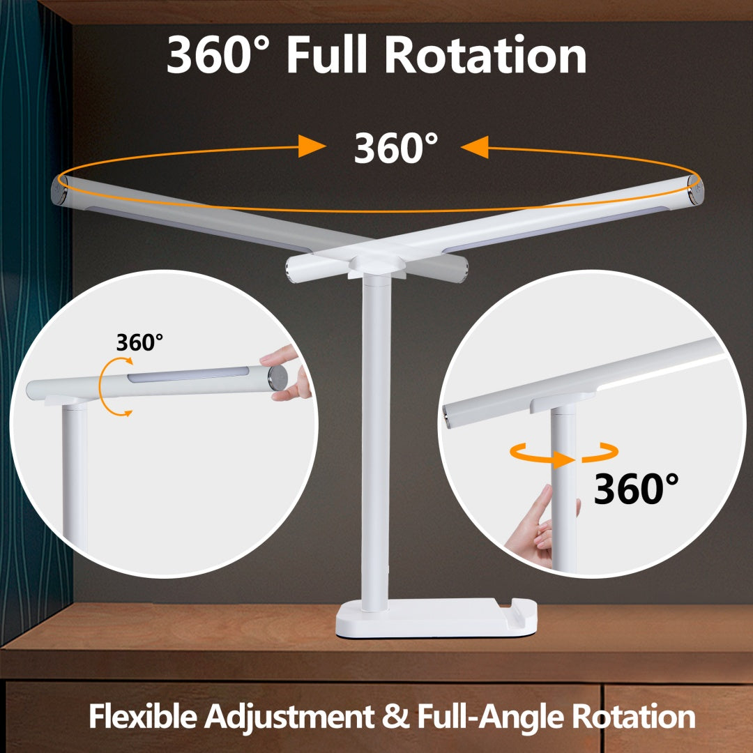 [vendor] LED Desk Lamp 360 Adjustable, USB Charging Port, 5 Light
