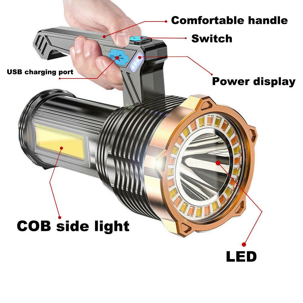 [vendor] LED Torch USB Rechargeable COB Work Light Flashlight