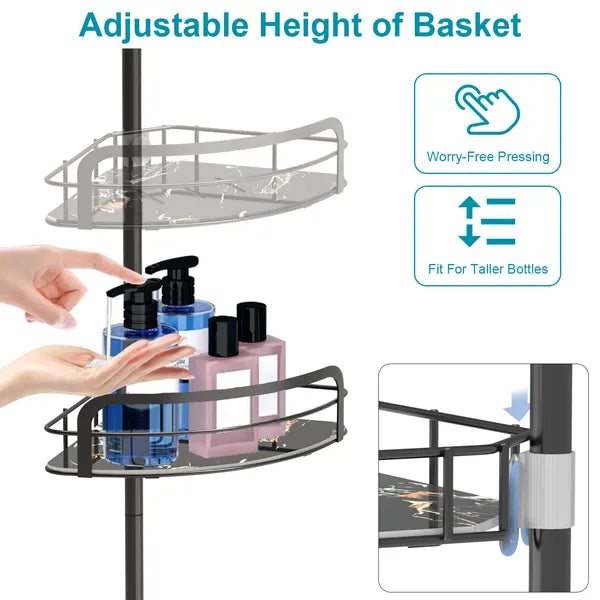 [vendor] Rust-Resistant Corner Shower Caddy For Bathroom 4 Height