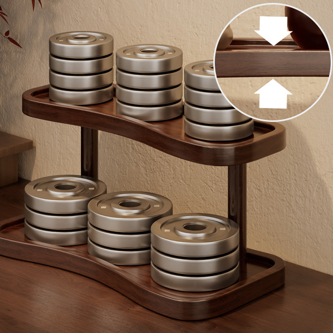 [vendor] New Walnut Desk Organizer Shelf Modern Multiuse 2 Tier