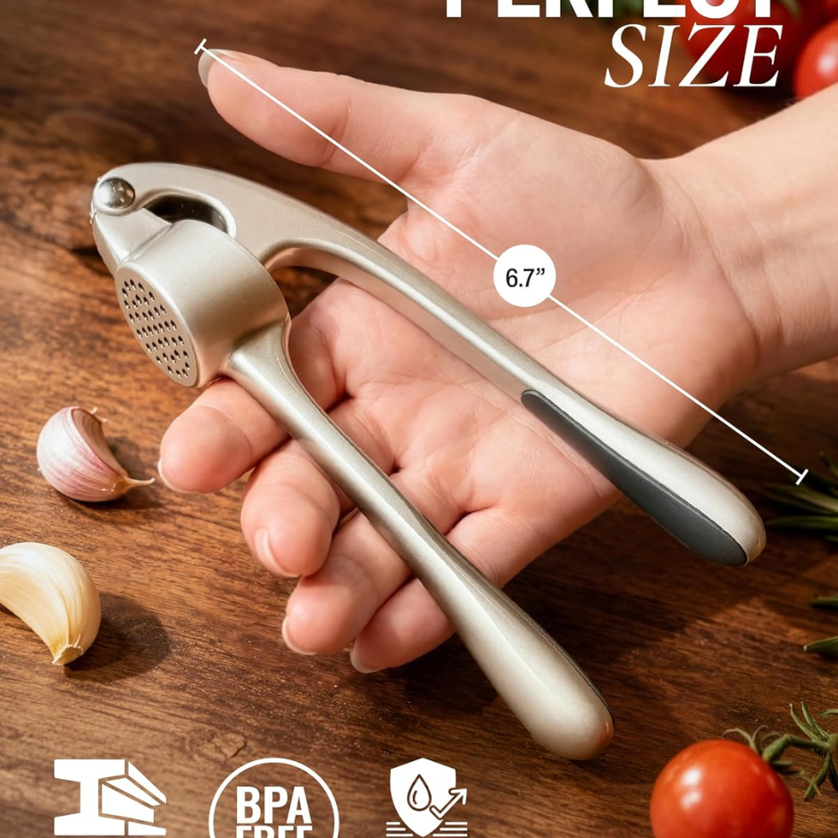 [vendor] Premium Rust-Proof Garlic Press Set - Easy-Squeeze