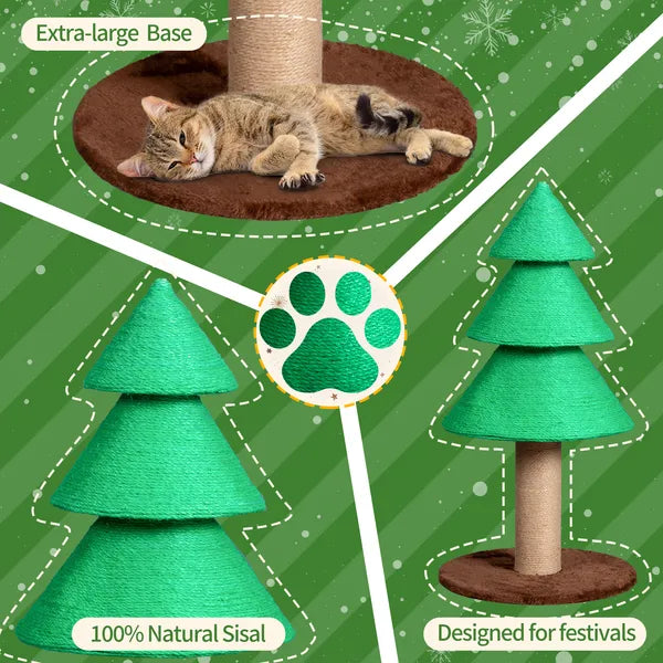 [vendor] 31.5in Christmas Tree Cat Scratcher, Cat Scratching Post For