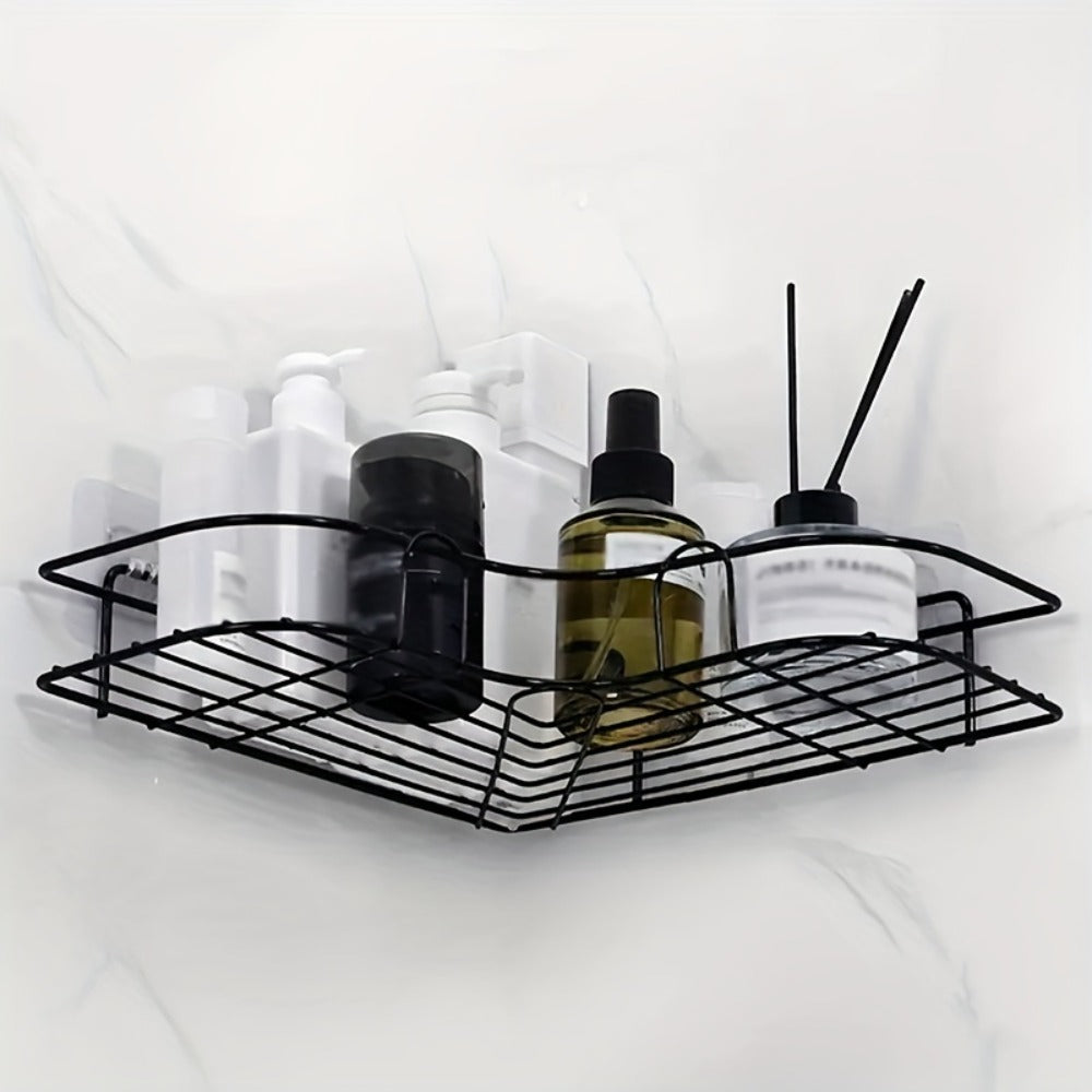 [vendor] 1pc Wall Mounted Bathroom Shelf, Shower Caddy Rack, No