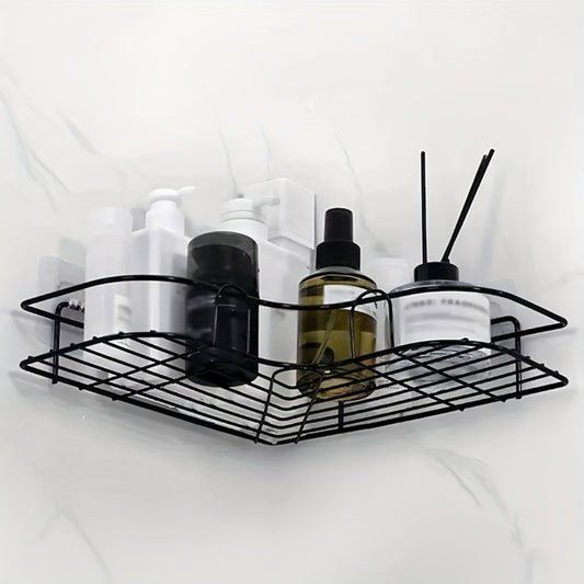 [vendor] 1pc Wall Mounted Bathroom Shelf, Shower Caddy Rack, No