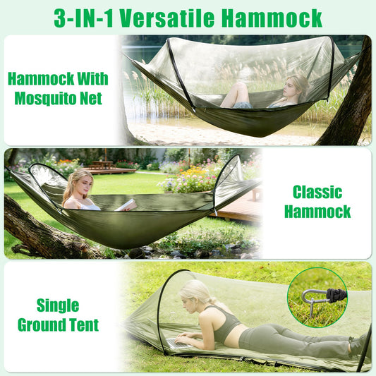 [vendor] 1Pc Camping Hammock With Mosquito Net Portable Hammock
