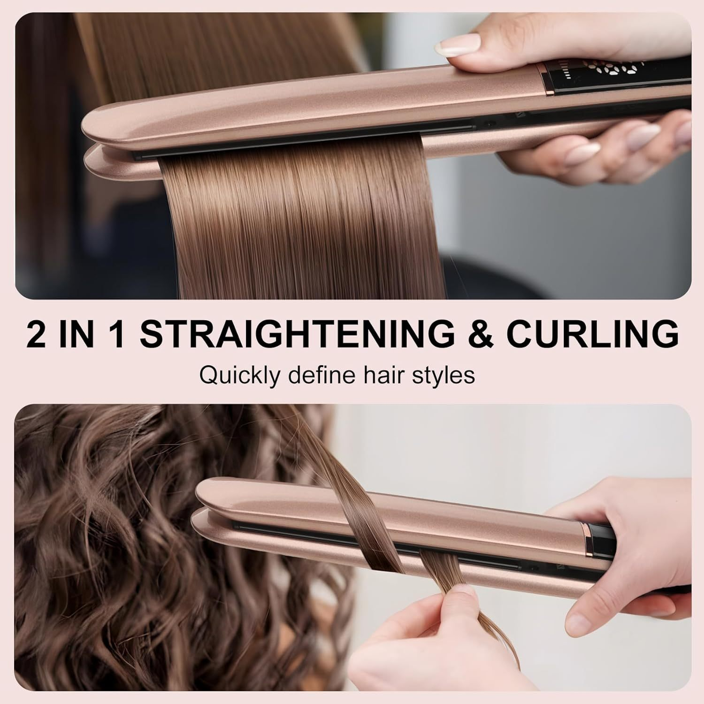 [vendor] Hair Straightener Curler 2 In 1 For Women 10s Fast Heat
