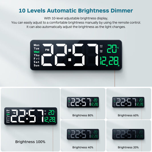 [vendor] 16inch Large Jumbo Digital LED Wall Clock Alarm Calendar