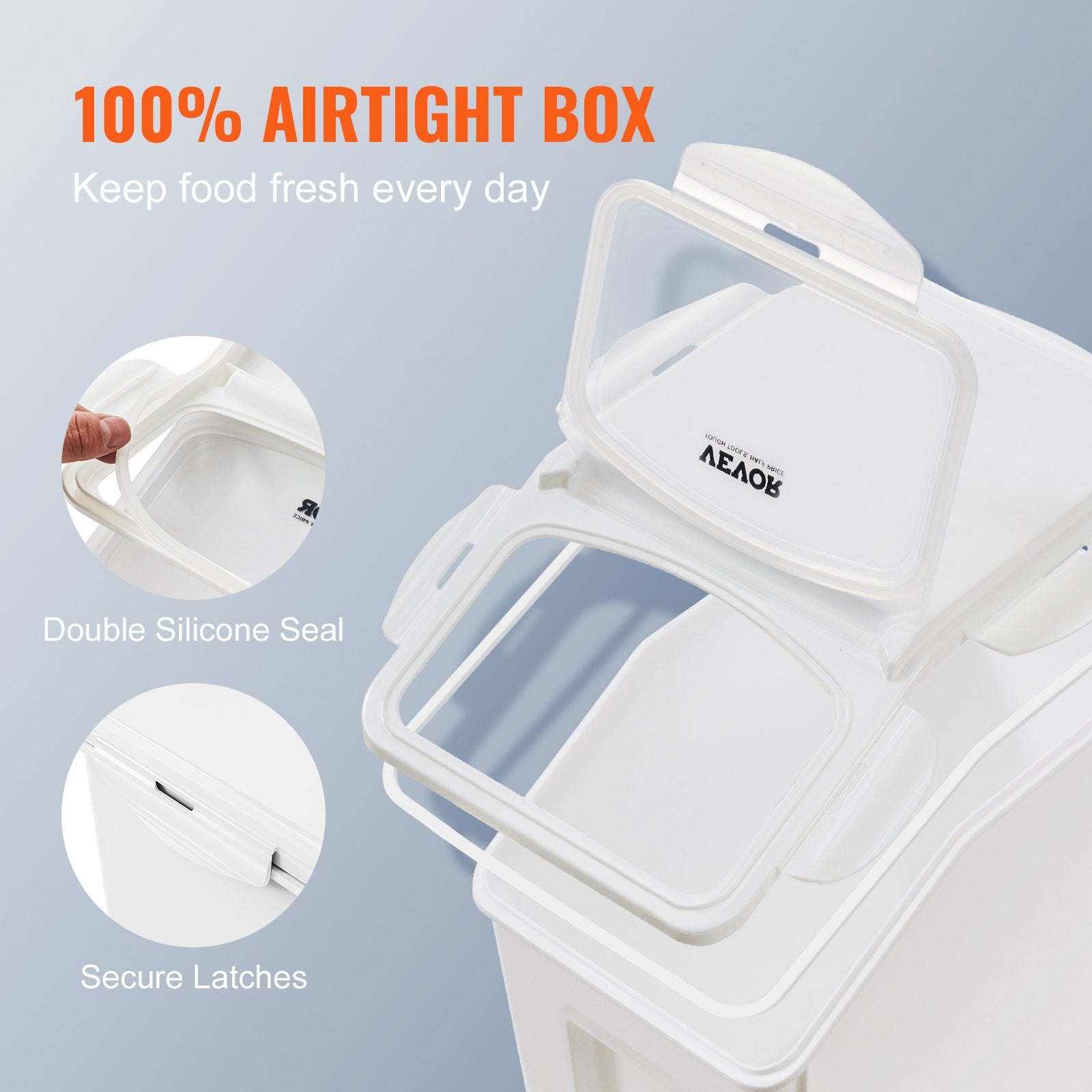 [vendor] Ingredient Storage Bin, 2 X 15L Dispenser Bin With 2