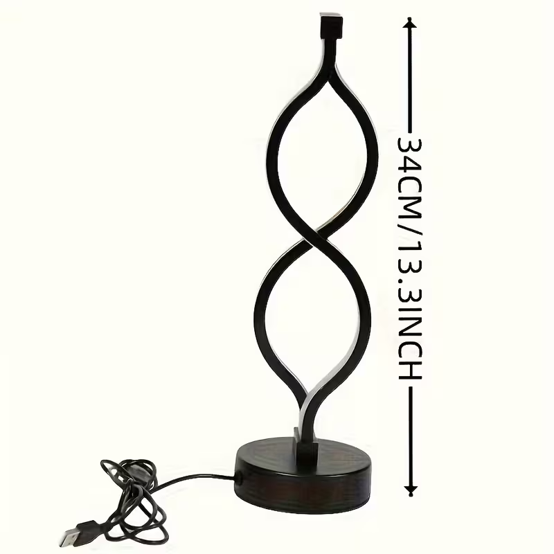 [vendor] 2Pcs Modern Wave-Shaped USB Desk Lamp With 3-Color