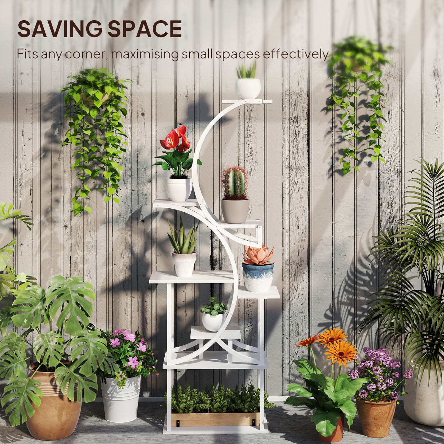 [vendor] Plant Stand Indoor, 8 Tier 62" S-Shaped Plant Shelf,