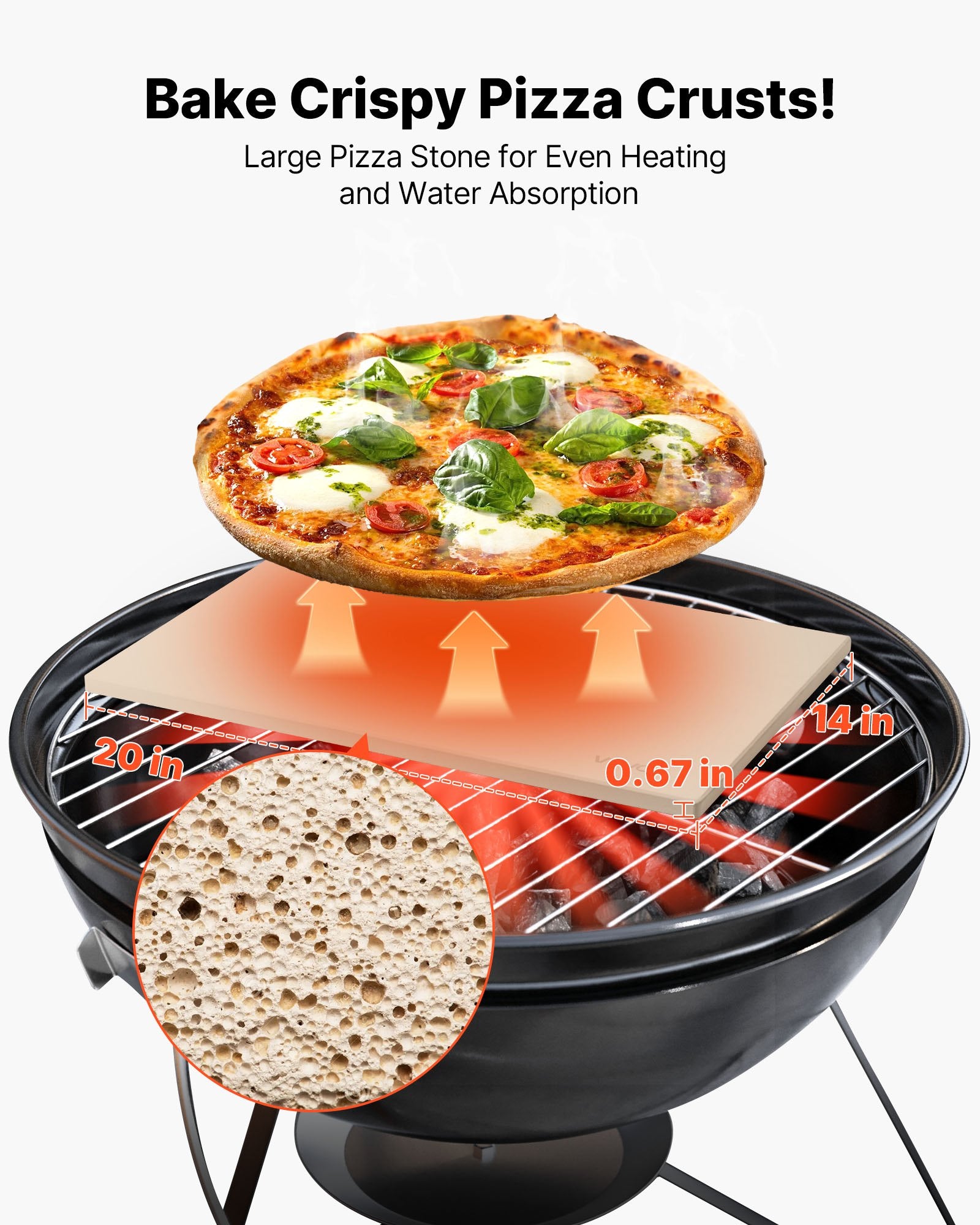 [vendor] Pizza Stone, 20 X 14 X 0.67 In Rectangular Pizza Stone,