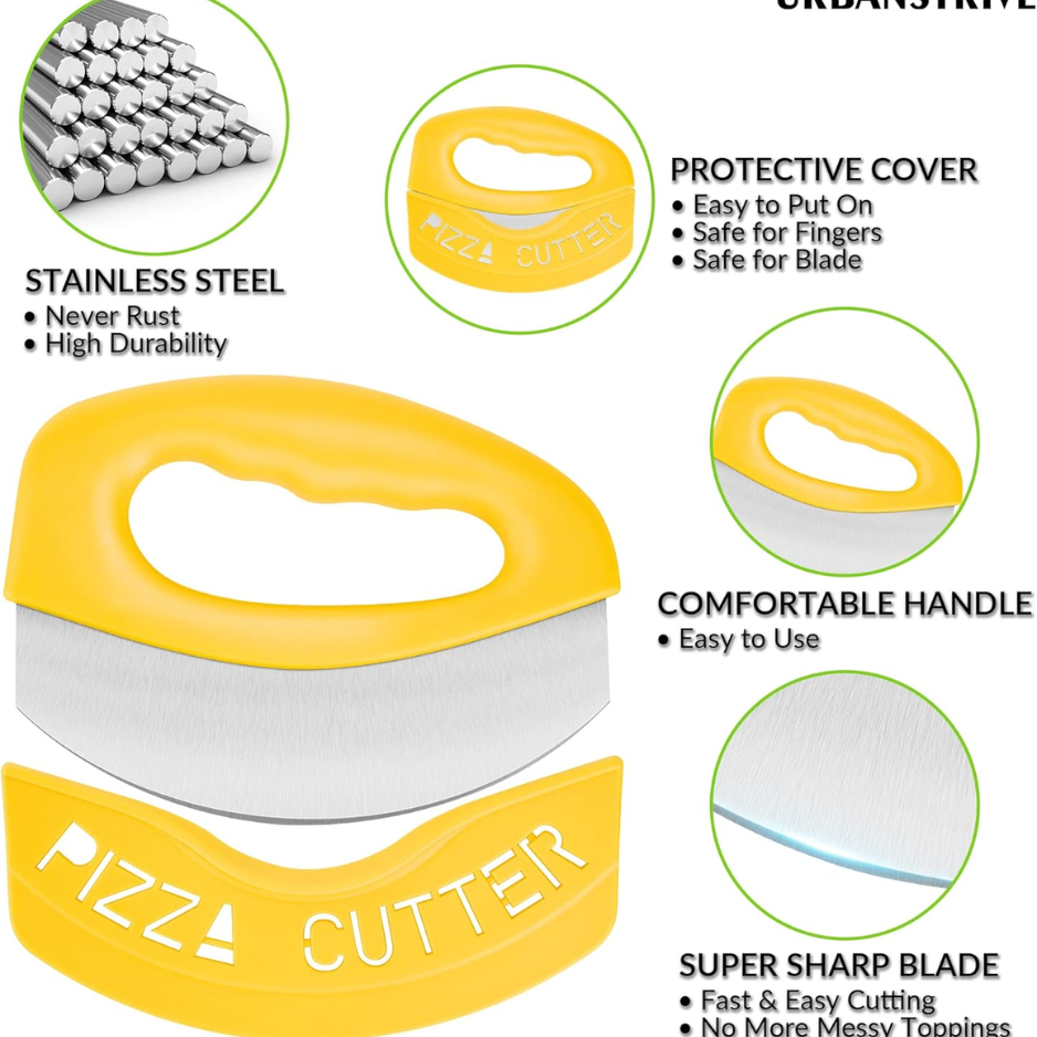 [vendor] Heavy-Duty Stainless Steel Pizza Cutter Rocker With