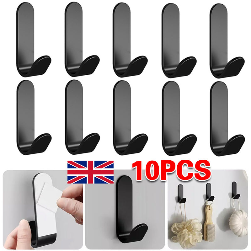 [vendor] 10PCS Self Adhesive Hooks Stick On Wall Door Hooks