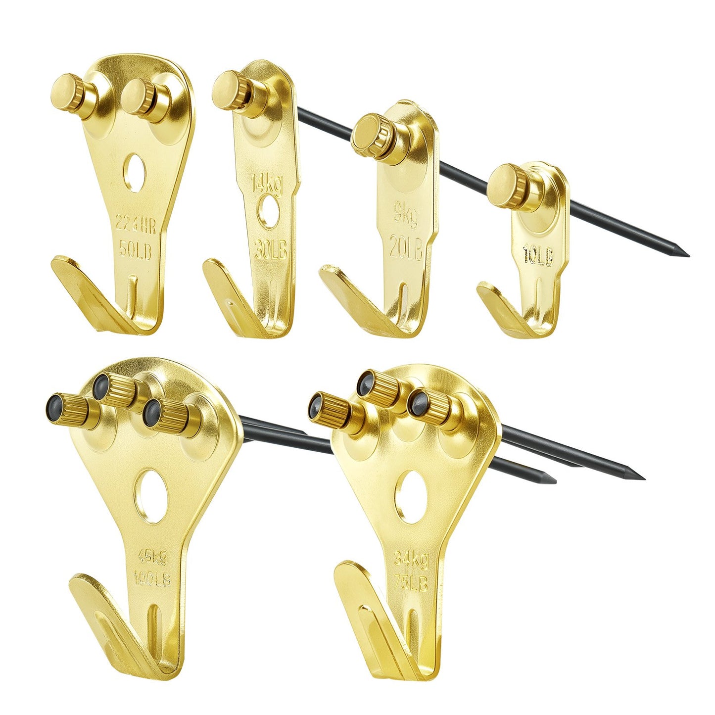 [vendor] 130Pcs Picture Frame Hangers With Nails Metal Photo