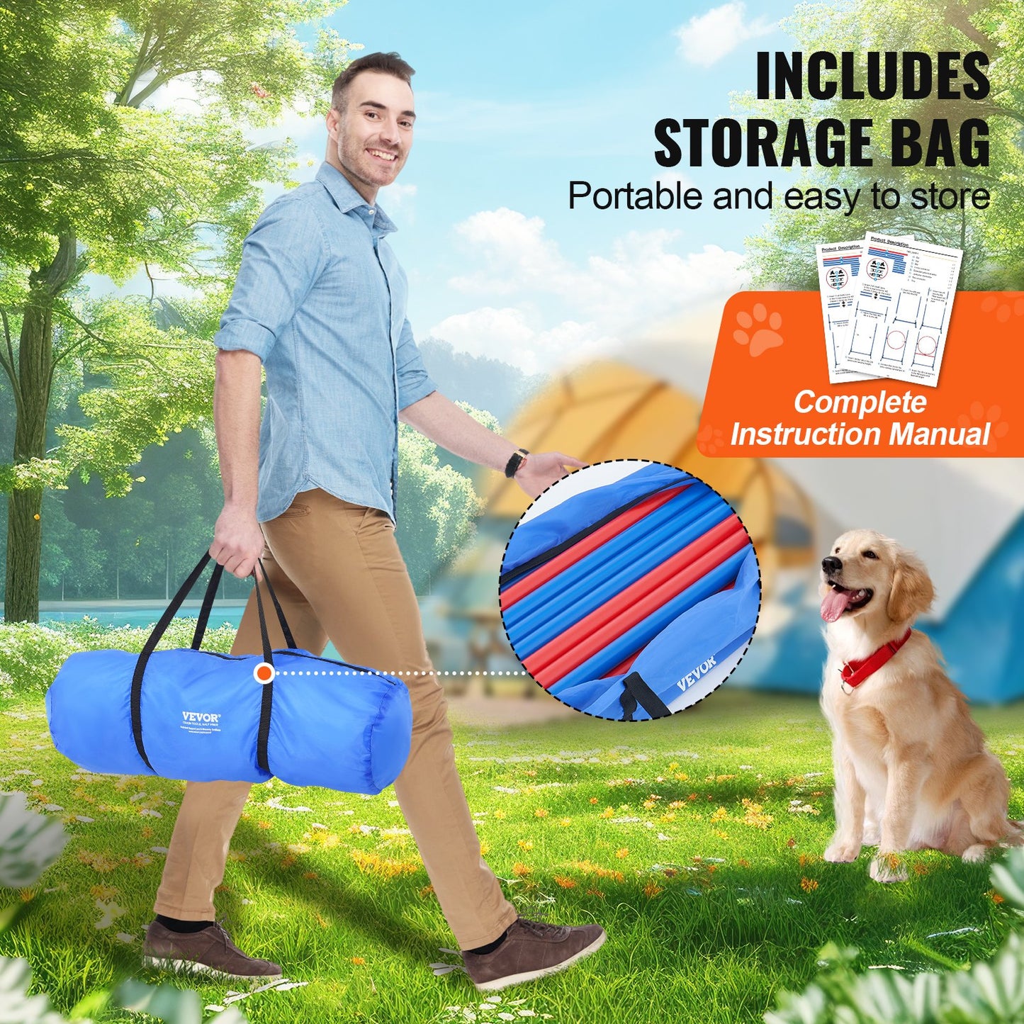 [vendor] Dog Agility Training Equipment, 4 PCS Set - Adjustable High