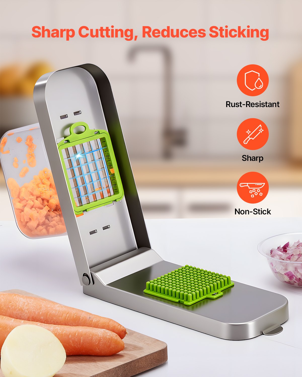 [vendor] Vegetable Chopper Food Veggie Cutter 3 Stainless Onion