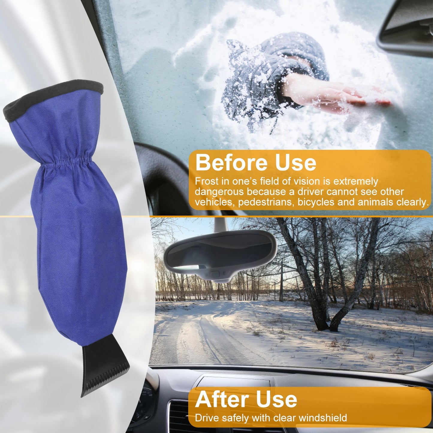 [vendor] 1Pc Ice Scraper Glove Car Windshield Snow Scraper