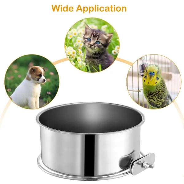 [vendor] Stainless Steel Dog Bowl Pets Hanging Food Bowl Detachable Pet