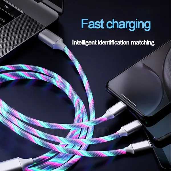 [vendor] 3 In 1 LED Fast Charging Cable Adapter For Micro USB