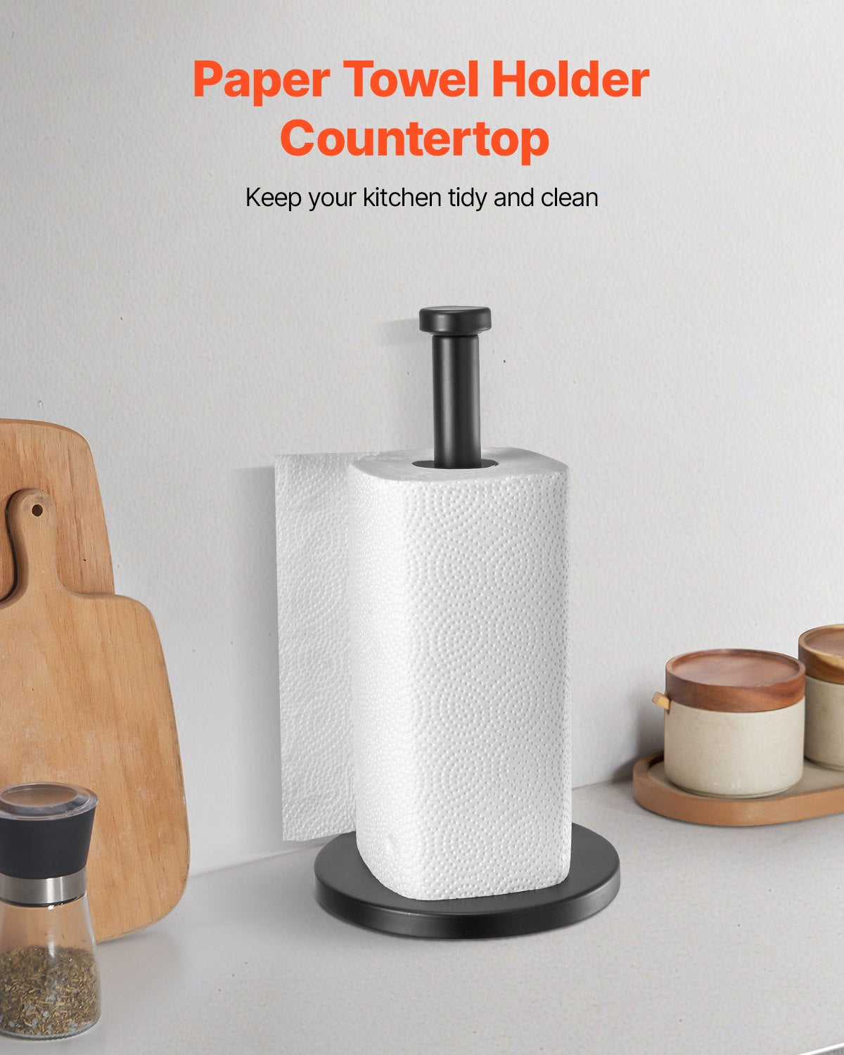 [vendor] Paper Towel Holder Countertop Stainless Steel Paper