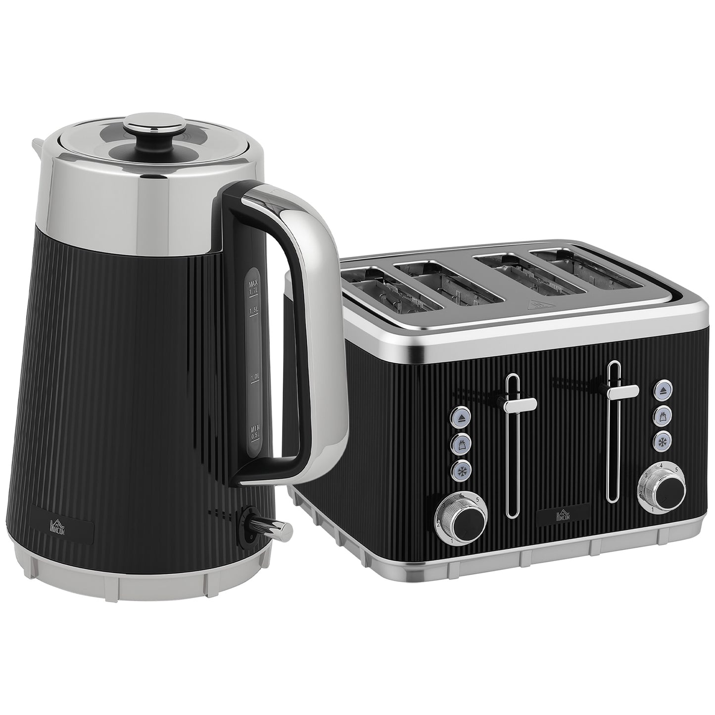 [vendor] Electric Stainless Steel Kettle And Toaster Set, 3000W