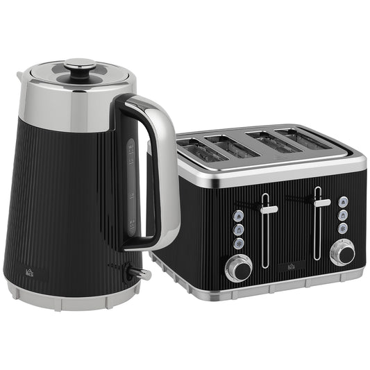 [vendor] Electric Stainless Steel Kettle And Toaster Set, 3000W
