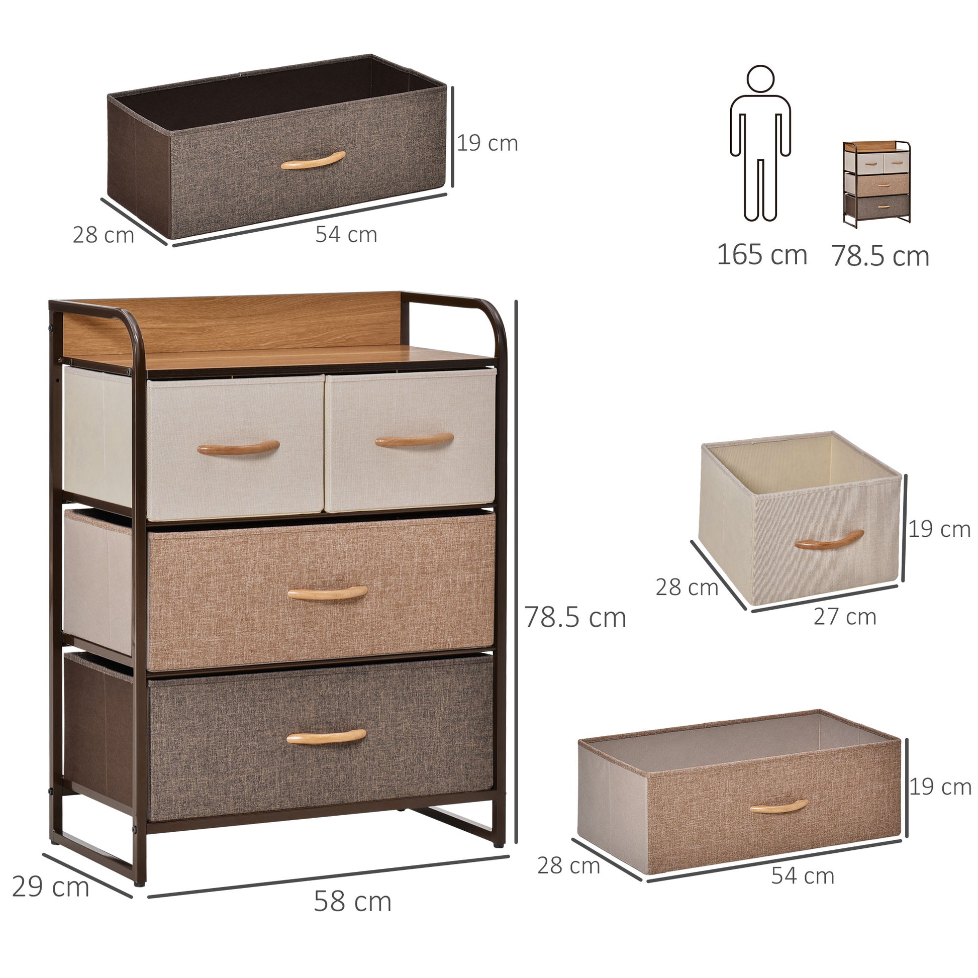 [vendor] 4-Drawer Dresser, 3-Tier Storage Organizer, Tower Unit