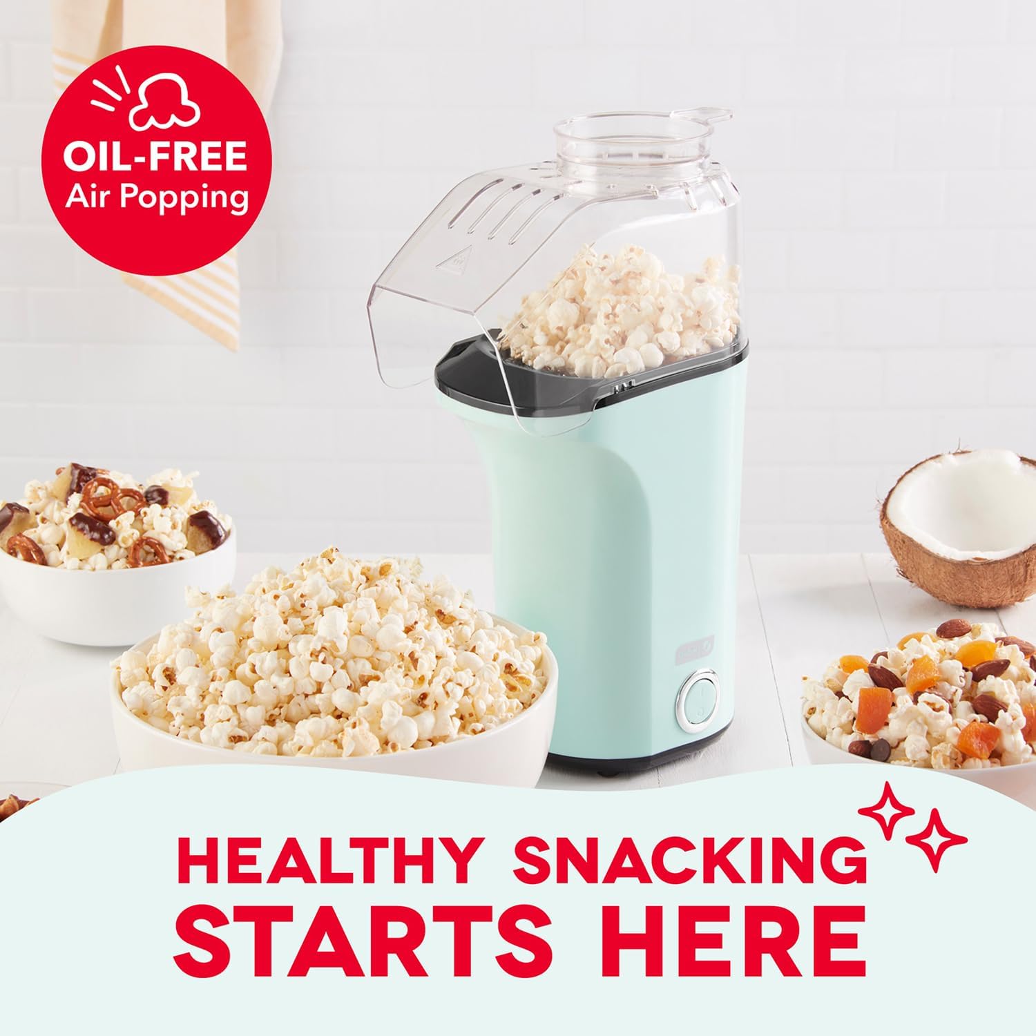 [vendor] Popcorn Maker 16 Cup Hot Air Popper Aqua Electric
