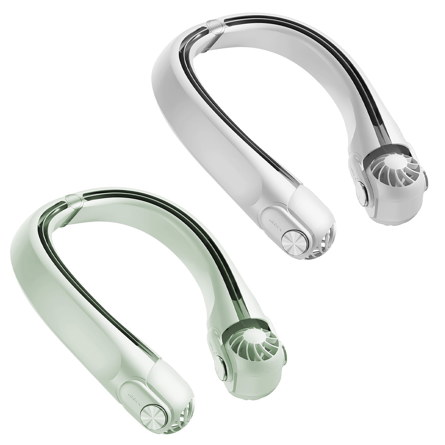 [vendor] White-Green Options -- 1Pc Portable Neck Hanging Fan