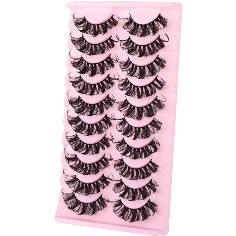 [vendor] 10 Pairs False Lashes Eyelashes Extension Cluster, Faux