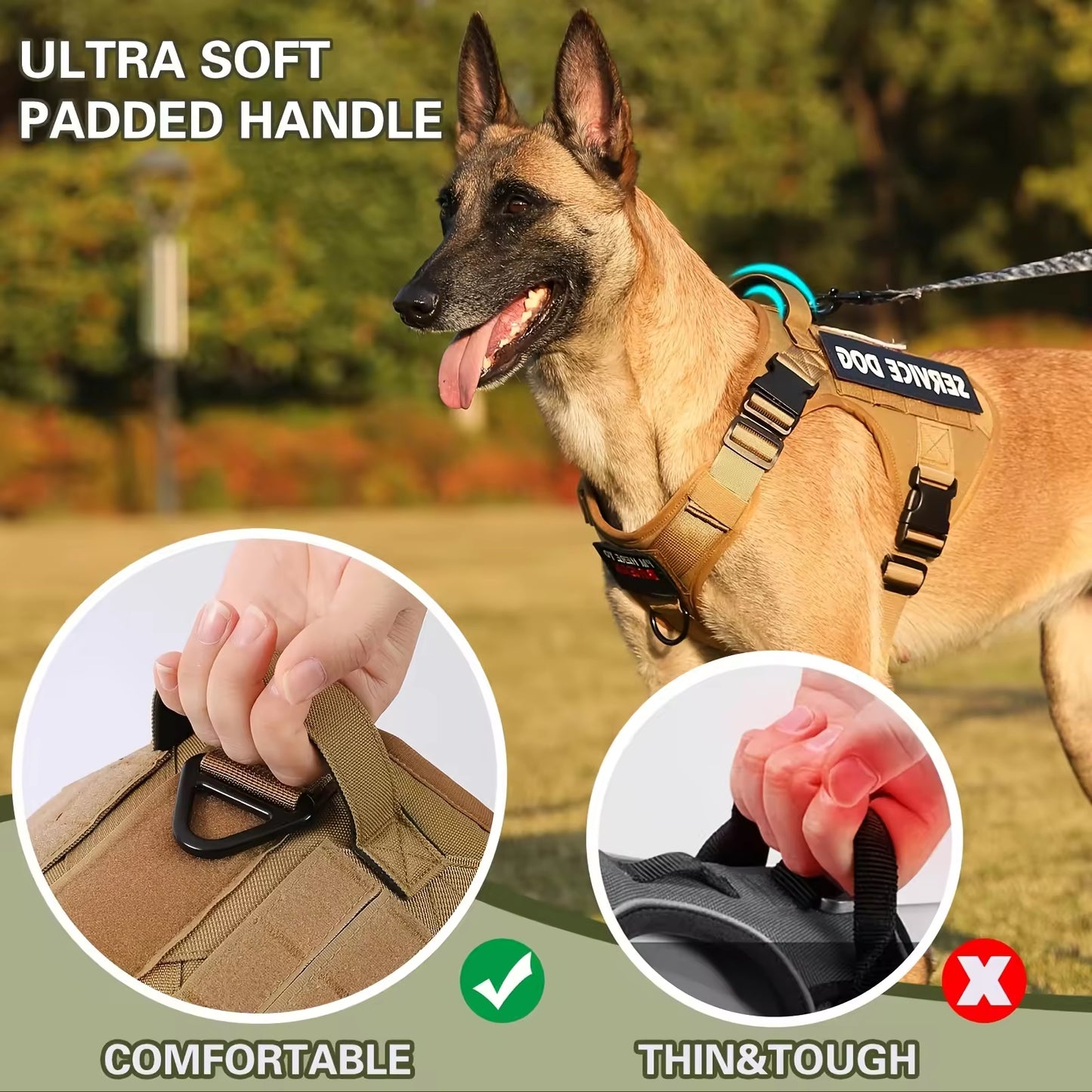 [vendor] Tactical Pet Chest Service Dog Harness Vest Adjustable Reflective