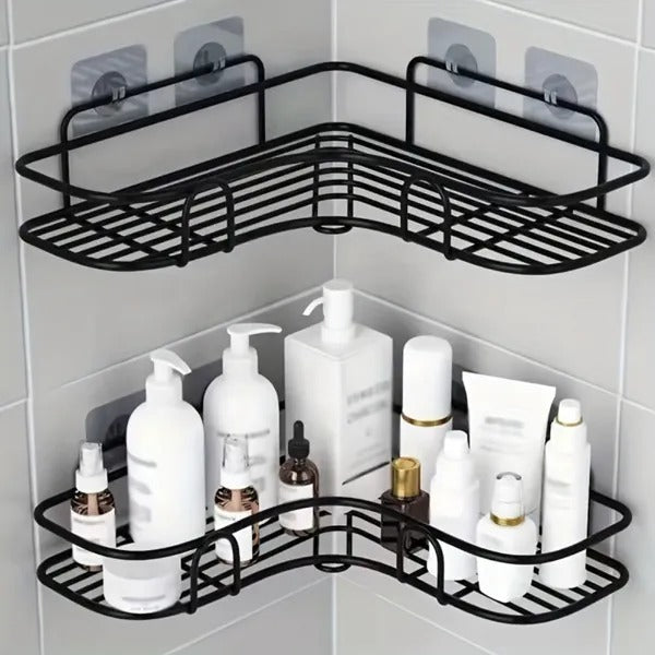 [vendor] 1pc Wall Mounted Bathroom Shelf, Shower Caddy Rack, No