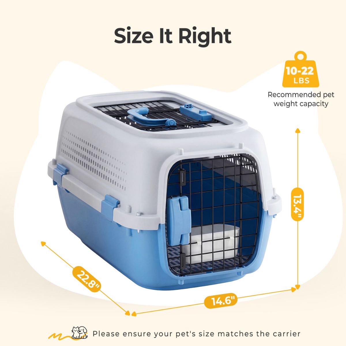 [vendor] Hard-Sided Dog And Cat Carrier, TSA Airline Approved, For Small To