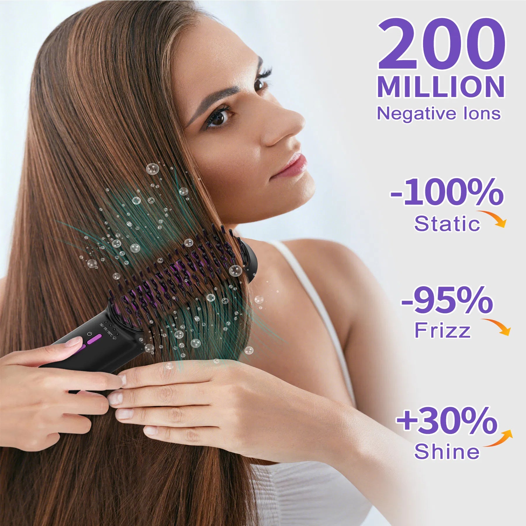 [vendor] Hair Straightener Brush, Ionic Plus Steam Straightening